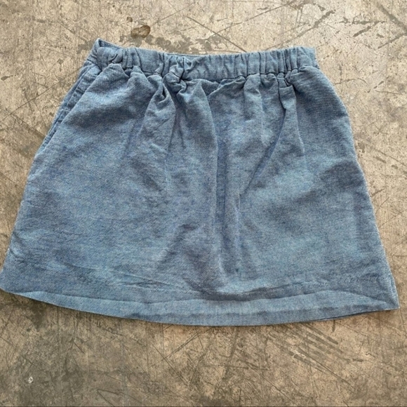 Disney Minnie Mouse Patch Denim Chambray Skirt Skort Girl's Large 10-12 EUC - Picture 2 of 10